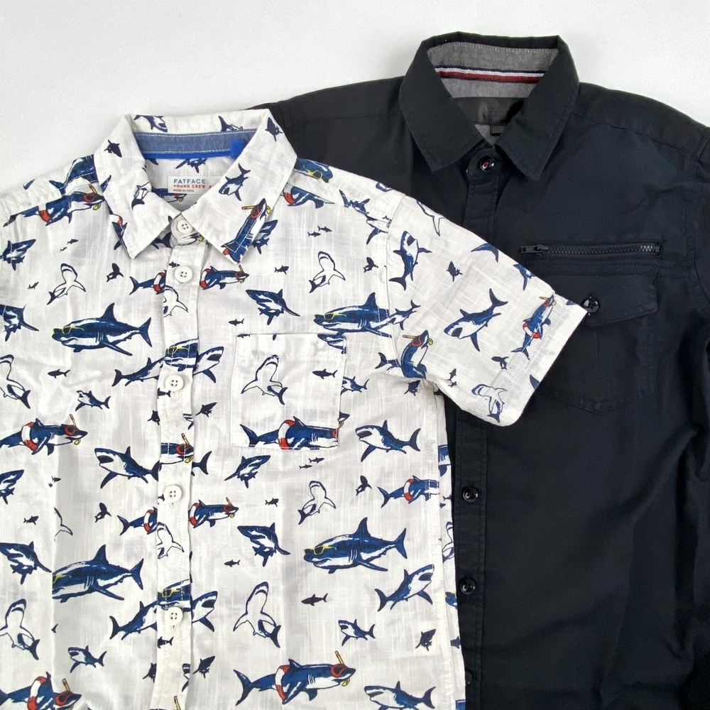 Fat Face Young Crew Short Sleeve Shirt 8 / 9 & Triumph Tragedy 8 Set of 2 - Fine